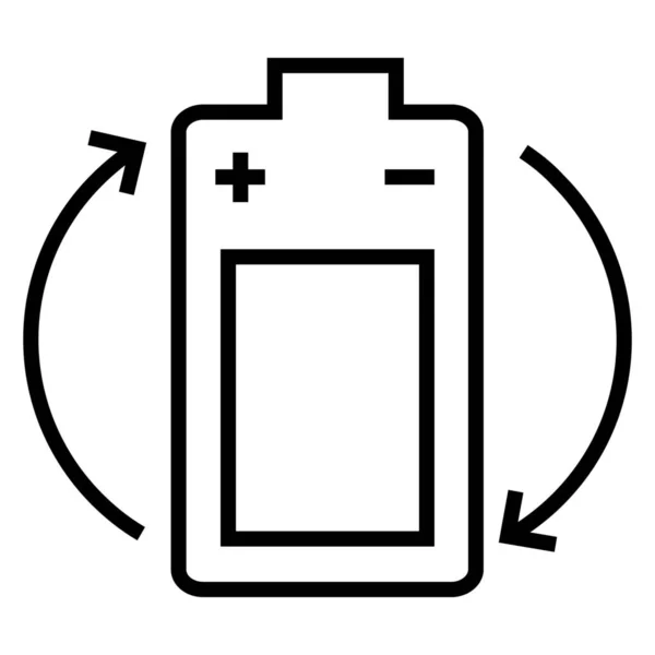 Ikona Odpadów Chemicznych Akumulatora Ikona Odpadów Elektrycznych Zarysie — Wektor stockowy