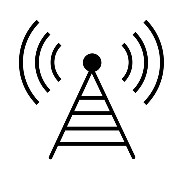 Antenn Sändning Kommunikation Ikon Solid Stil — Stock vektor