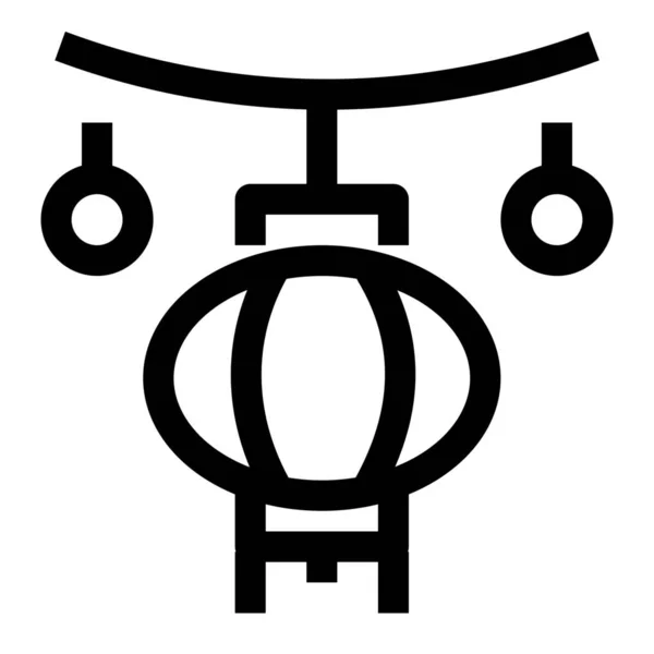 Иконка Праздника Гирлянды Стиле Абрис — стоковый вектор