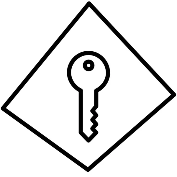 Icono Protección Cifrado Control Acceso Estilo Esquema — Vector de stock