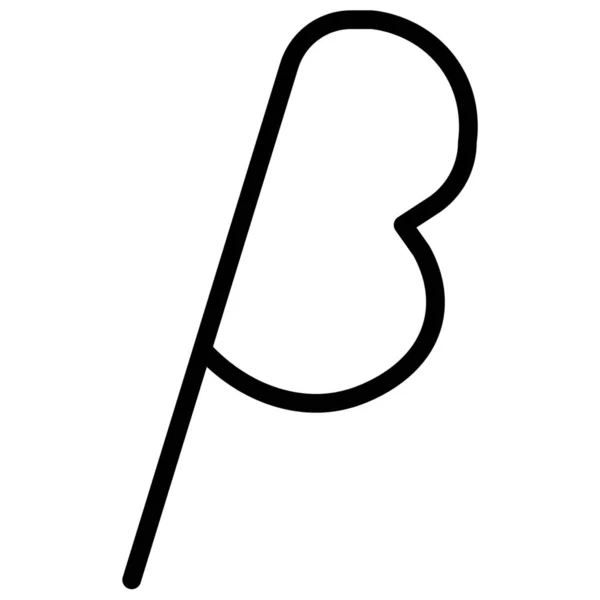 Bêta Bêta Test Maths Symbole Icône Dans Style Contour — Image vectorielle