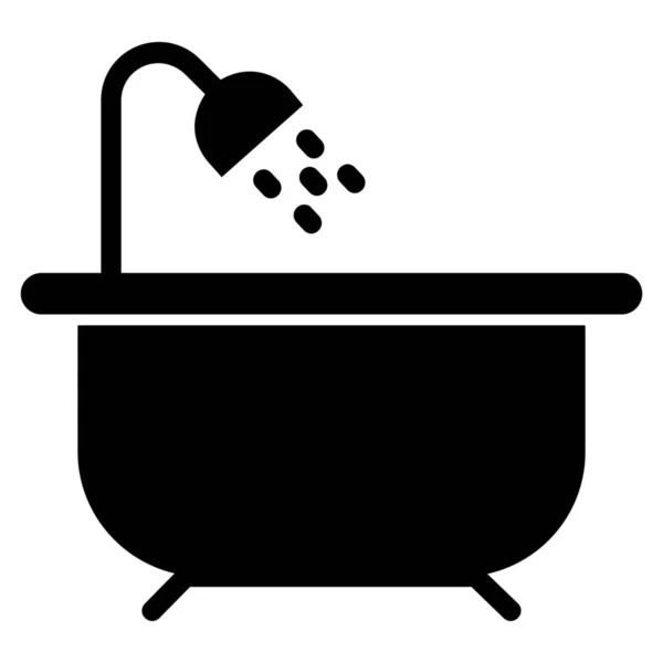 Μπανιέρα Μπανιέρα Μπάνιο Εικονίδιο Στερεό Στυλ — Διανυσματικό Αρχείο