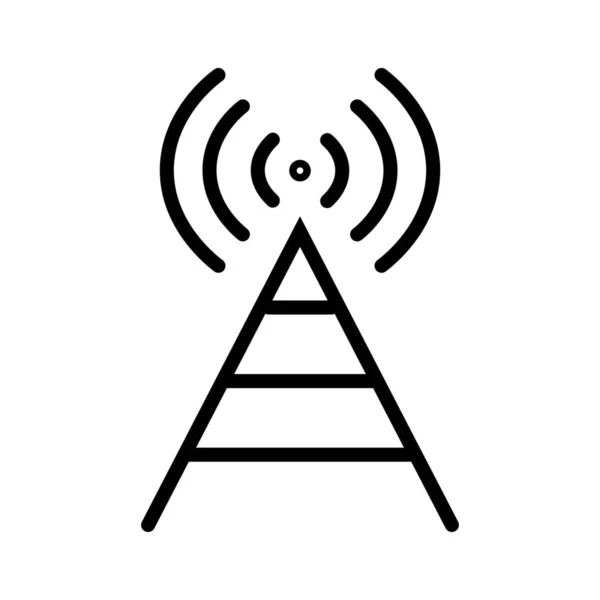 Antenna Trasferimento Dati Icona Internet Stile Contorno — Vettoriale Stock