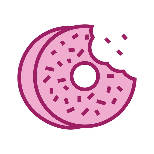 Panadería Postre Donut Icono Estilo Contorno Lleno — Vector de stock