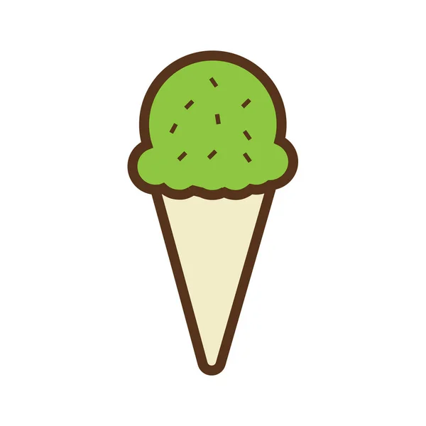 Koni Dondurma Lezzetli Yemek Tatlı Ikonu — Stok Vektör