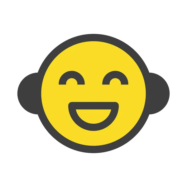 Emoji Emoticon Happy Icon Filled Outline Style — Stock Vector