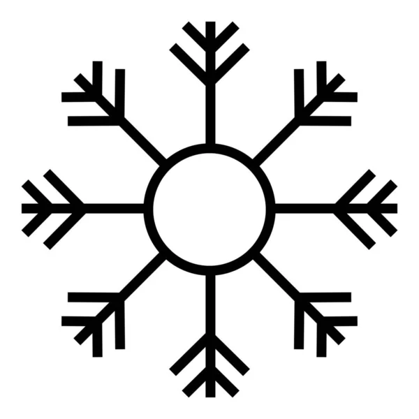 寒冷雪花天气图标的轮廓风格 — 图库矢量图片