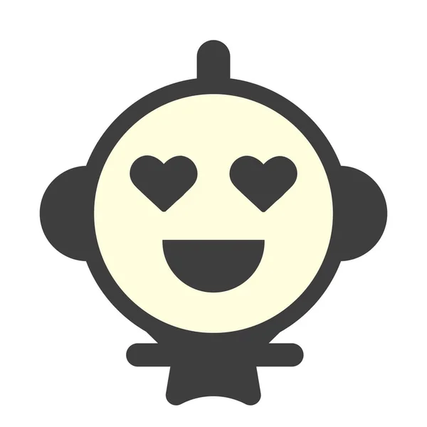 Emoji Emoticon Glückliches Symbol Stil Ausgefüllter Umrisse — Stockvektor