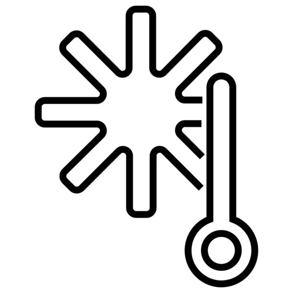 Koude Koude Temperatuur Bevriezen Pictogram Omtrek Stijl — Stockvector