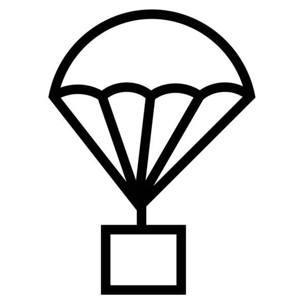 Luftballong Leverans Fallskärm Ikon Kontur Stil — Stock vektor