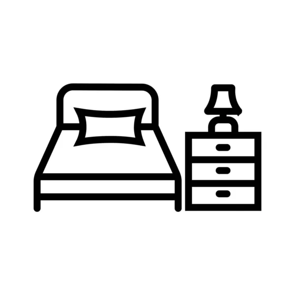 卧床床床床图标轮廓风格 — 图库矢量图片