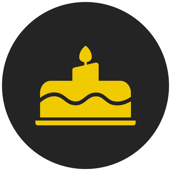 Торт День Рождения Иконой Празднования Свечей Плоском Стиле — стоковый вектор