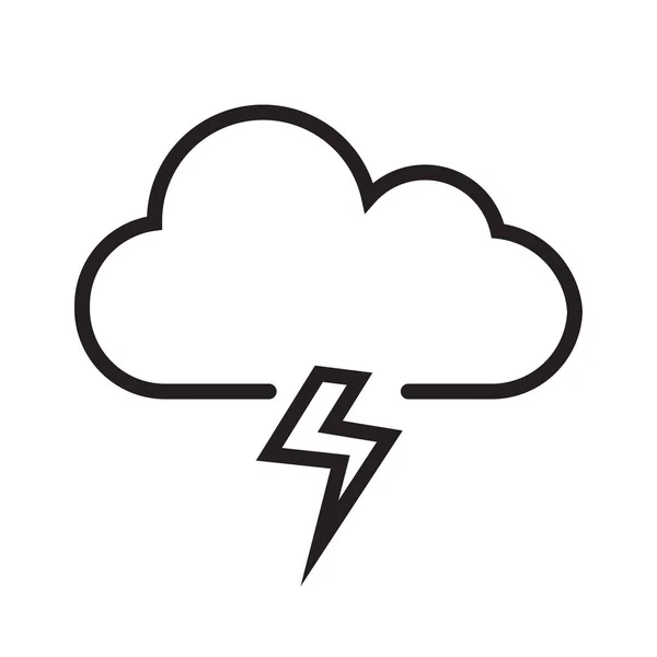 Nube Relámpago Icono Lluvia Estilo Del Esquema — Vector de stock