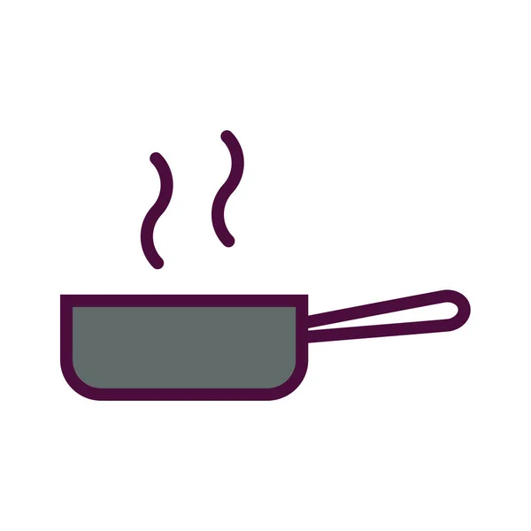 Иконка Приготовления Пищи Кастрюли Стиле Заполненного Контура — стоковый вектор