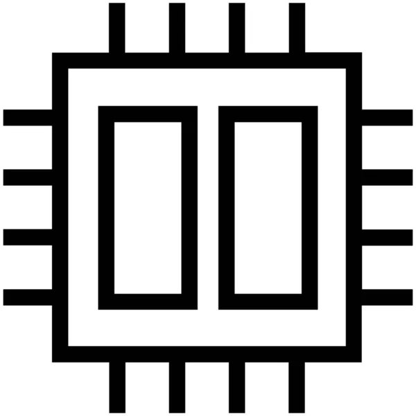 Значок Друкованої Плати Cpu Електроніка Стилі Контурів — стоковий вектор