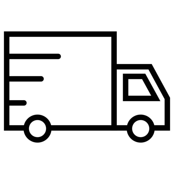 Значок Доставки Вантажного Комерційного Транспортного Засобу Стилі Контур — стоковий вектор