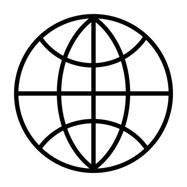 Ikona Połączenia Komunikacyjnego Kuli Ziemskiej Zarysie — Wektor stockowy