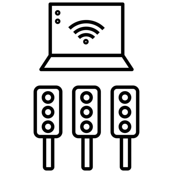 Automation Communiction Internet Things Icon Outline Style — 스톡 벡터