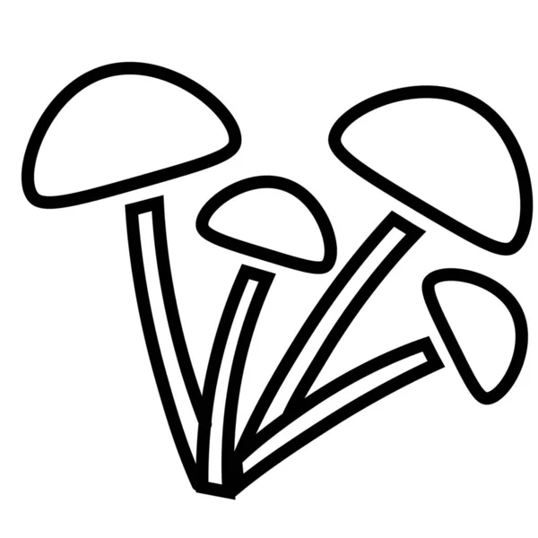 Μανιτάρι Μανιτάρι Φυτό Toadstool Εικονίδιο Στυλ Περίγραμμα — Διανυσματικό Αρχείο