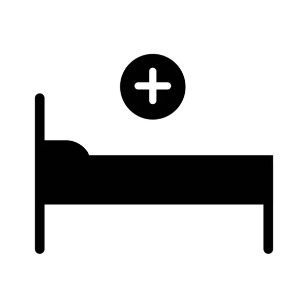 Клініка Лікарня Ліжко Лікарня Іконка Кімнати Твердому Стилі — стоковий вектор