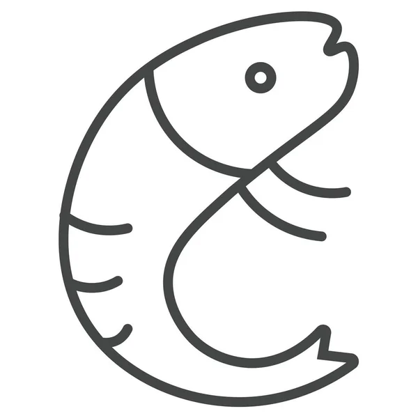 Крейдова Риба Японська Їжа Значок Контурному Стилі — стоковий вектор