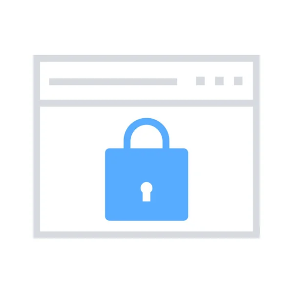 Seguridad Red Privacidad Icono Seguro Estilo Plano — Vector de stock