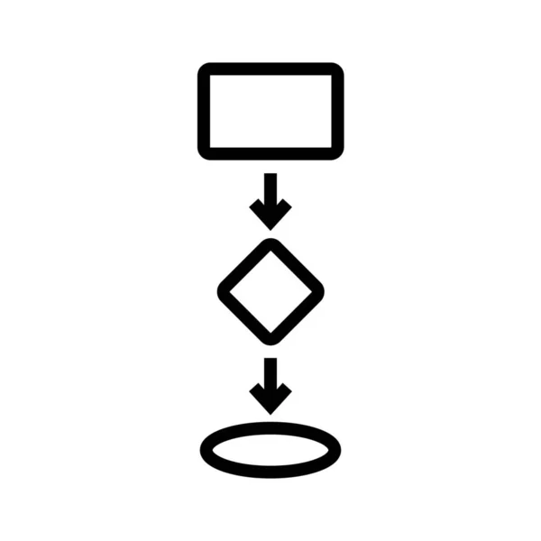 Diagramme Flux Données Diagramme Bloc Icône Dans Style Contour — Image vectorielle