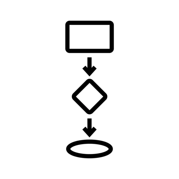 ブロック図データフローチャートアイコンをアウトラインスタイルで表示 — ストックベクタ