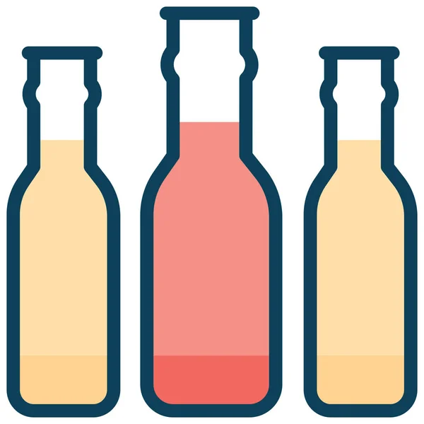 Drank Fles Koele Dranken Pictogram Gevulde Outline Stijl — Stockvector