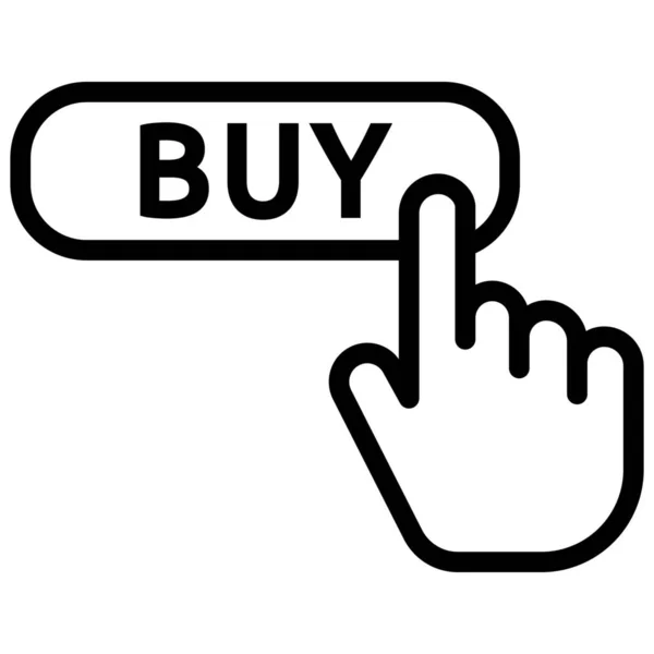 Comprar Haga Clic Icono Comercio Electrónico Estilo Esquema — Vector de stock