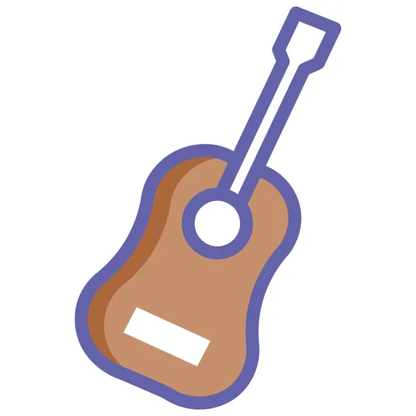 Іконка Акустичної Акустичної Гітари Заповненому Стилі — стоковий вектор