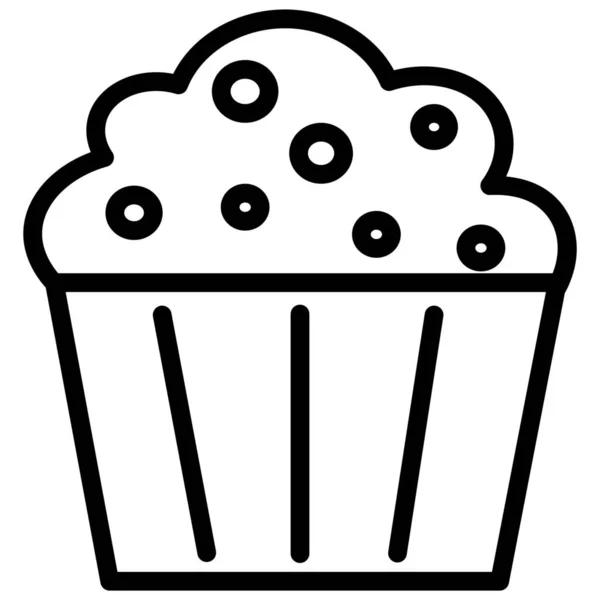 Tasse Kuchen Tasse Eis Dessert Symbol Umriss Stil — Stockvektor