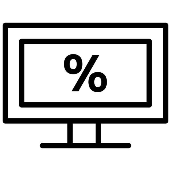 Computer Rabatt Angebot Symbol Umriss Stil — Stockvektor