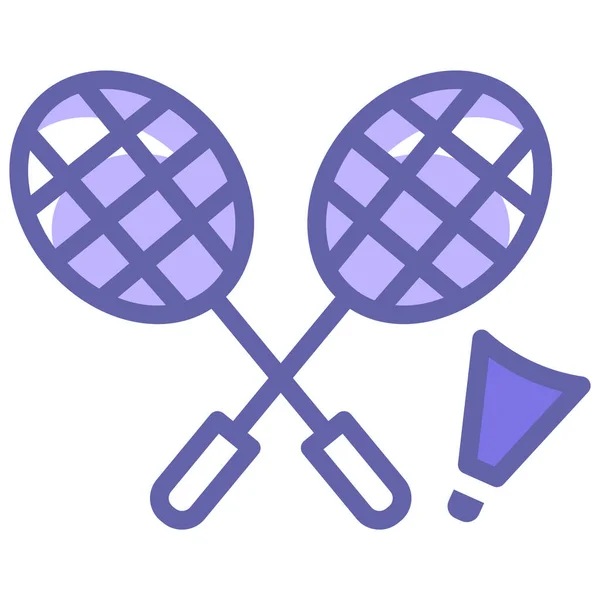 Icono Ejercicio Bádminton Fitness Estilo Contorno Lleno — Vector de stock