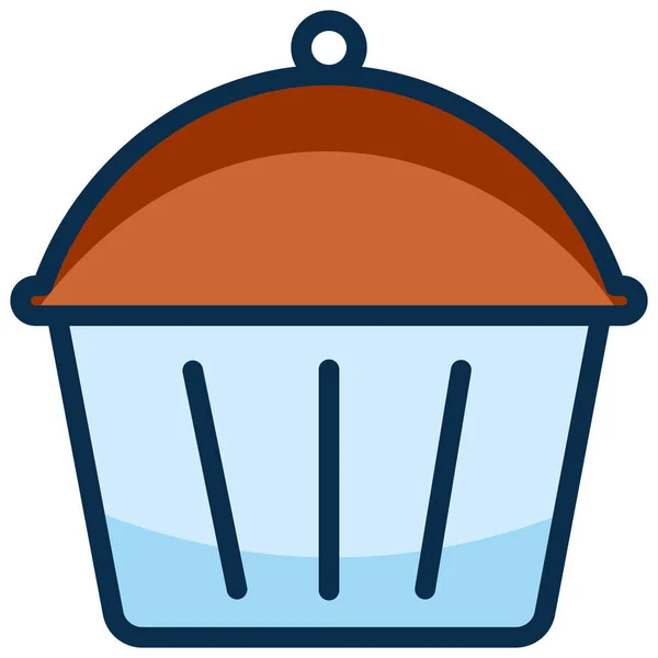 面包蛋糕杯图标填充轮廓风格 — 图库矢量图片