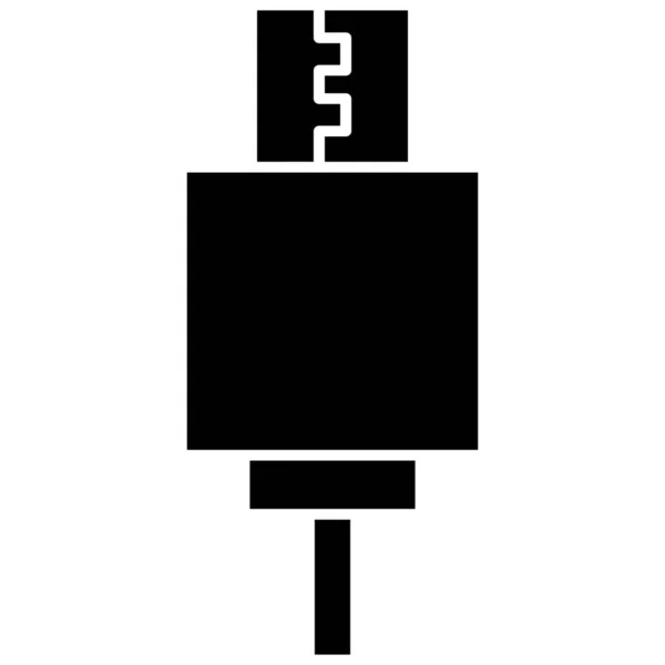 Cable Charging Communication Icon Solid Style — Stok Vektör