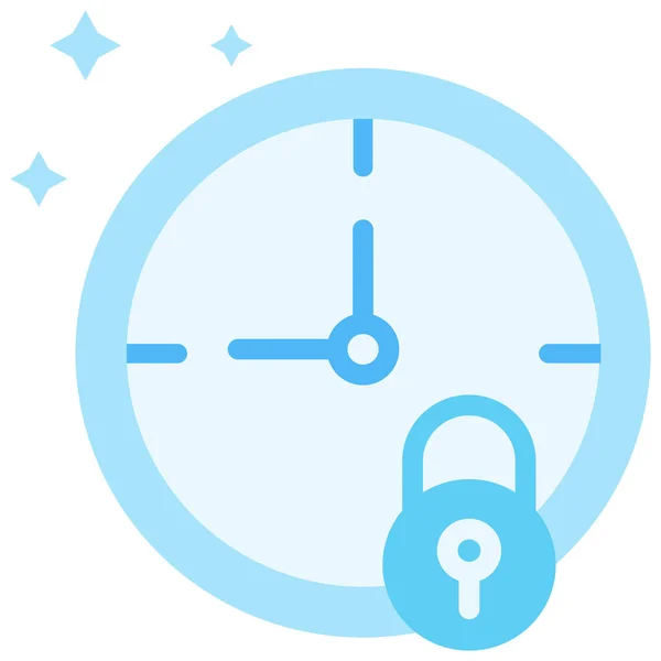 Clock Safe Security Icon Flat Style — Stock vektor