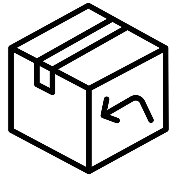 Ikona Balení Krabice Stylu Osnovy — Stockový vektor