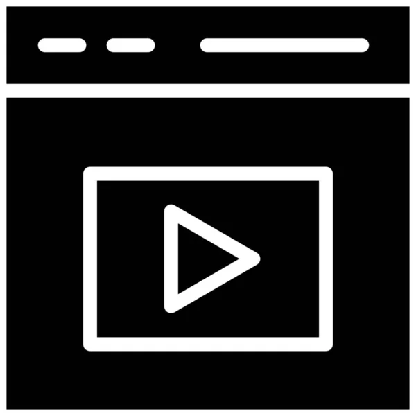 Icono Contenido Multimedia Del Navegador Medios Digitales Estilo Sólido — Archivo Imágenes Vectoriales
