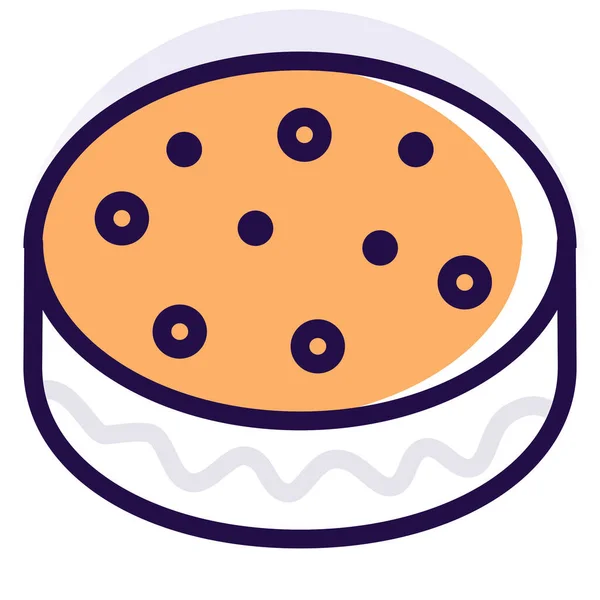 Εικονίδιο Μπισκότων Μπισκότων Στυλ Γεμάτο Περίγραμμα — Διανυσματικό Αρχείο