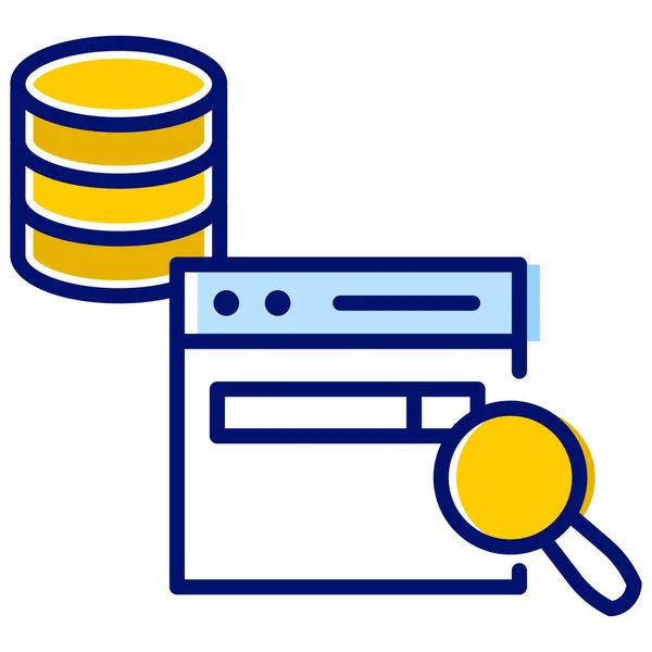 Browser Database Elasticsearch Icon Filled Outline Style — Vector de stock