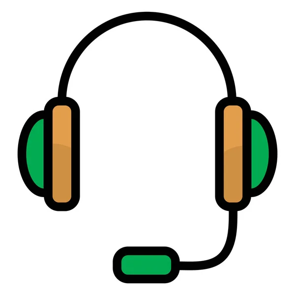 Call Chat Headphone Icon Filled Outline Style — Stock Vector