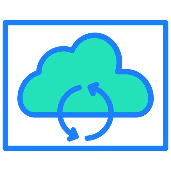 Cloud Data Store Cloud Data Transfer Chmura Pamięci Masowej Ikona — Wektor stockowy