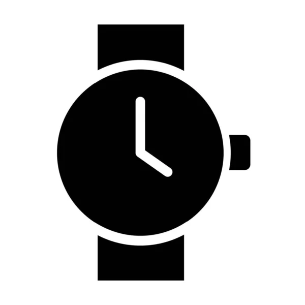 Analoge Uhr Stundensymbol Solidem Stil — Stockvektor