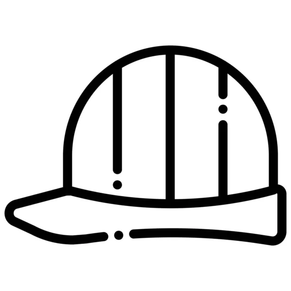 Construção Ícone Segurança Chapéu Duro Estilo Esboço — Vetor de Stock