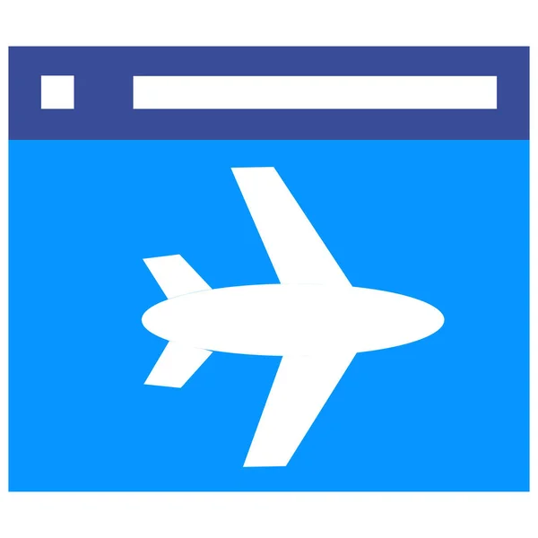 Aircraft Airplane Page Landing Page Icon Flat Style — Stock Vector