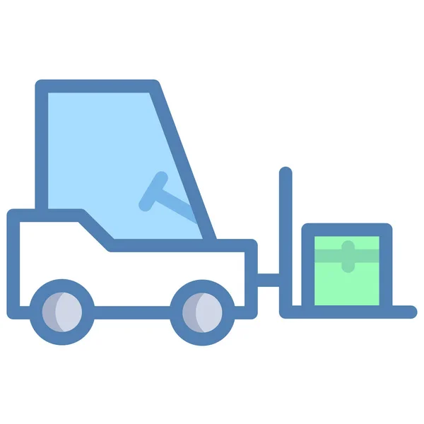 Bendi Truck Fork Truck Forklift Icon Filled Outline Style — Stock Vector