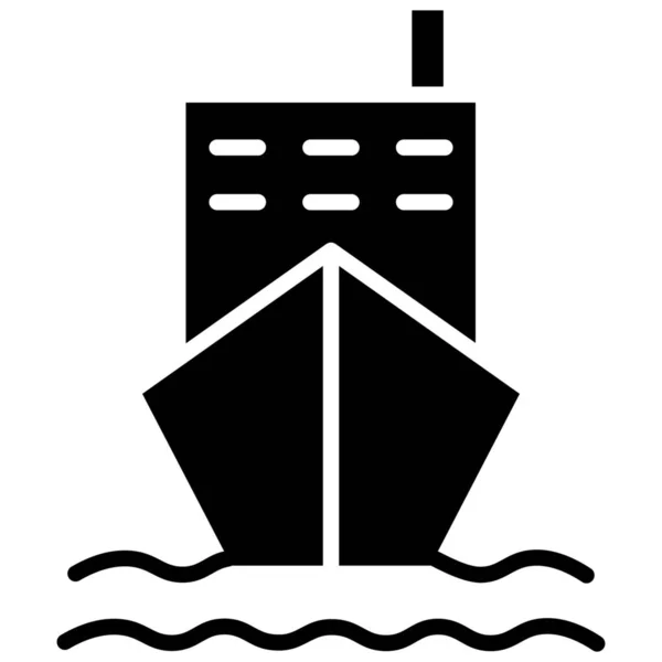 Cargo Ship Cargo Vessel Container Ship Icon Solid Style — Stock Vector