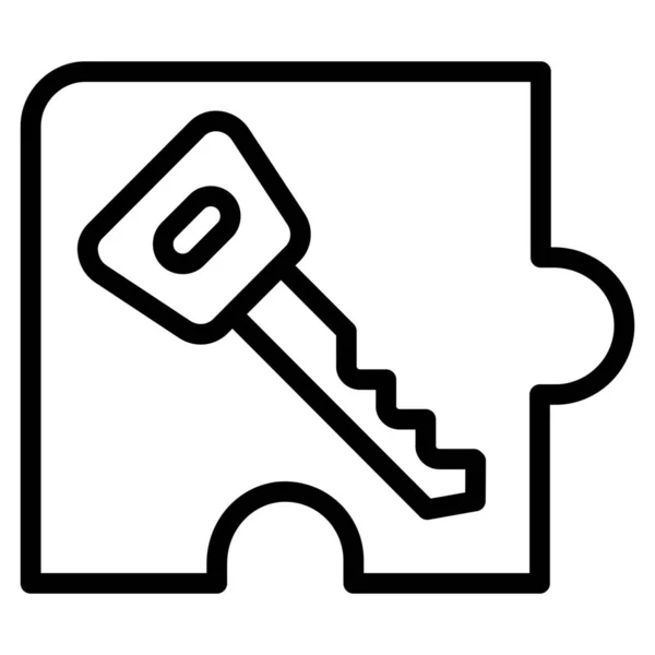 Icono Clave Acceso Bloqueado Estilo Esquema — Vector de stock