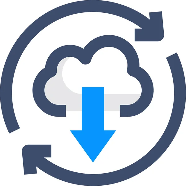 Agile Cloud Computing Ikona Ciągłego Wdrażania — Wektor stockowy